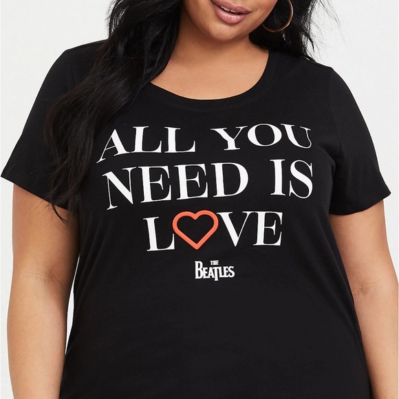 Torrid 1X XL T-Shirt Top Beatles All You Need Love - Picture 2 of 4